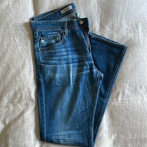 Men’s AG ‘The Matchbox’ Slim Straight medium blue wash jean size 32